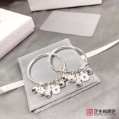 香港正生足银s999五宝钱币花生如意锁铃铛宝宝银手镯满月礼亲子款