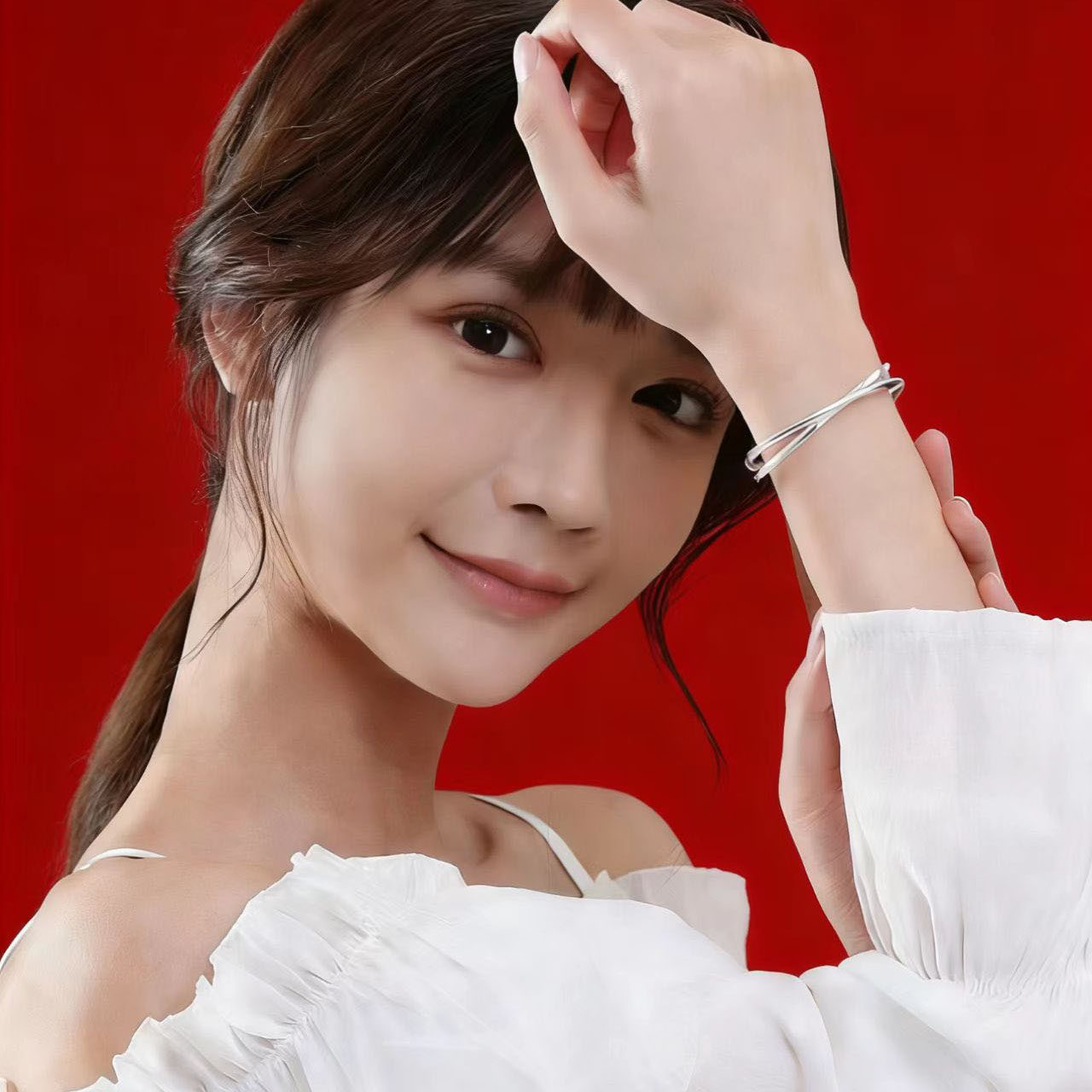 香港正生纯银9999足银双环光纱莫比乌斯环银手镯情人节送女友礼物