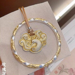 香港正生纯银999足银描金玫瑰花开口手镯复古民族风2025年新款礼