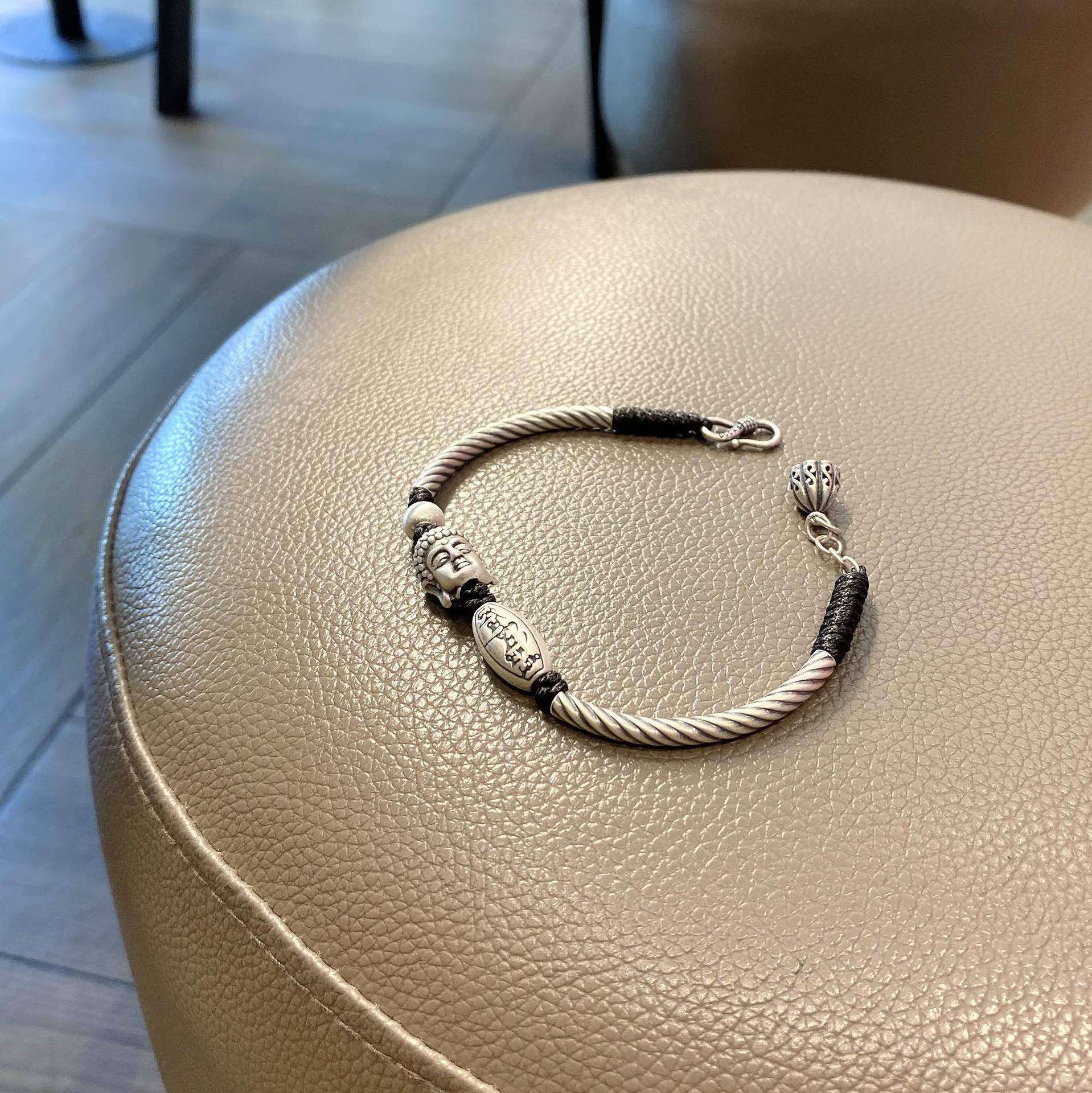 香港正生纯银999纯银男手链 足银3D转运珠佛头男女莲蓬手串手饰手