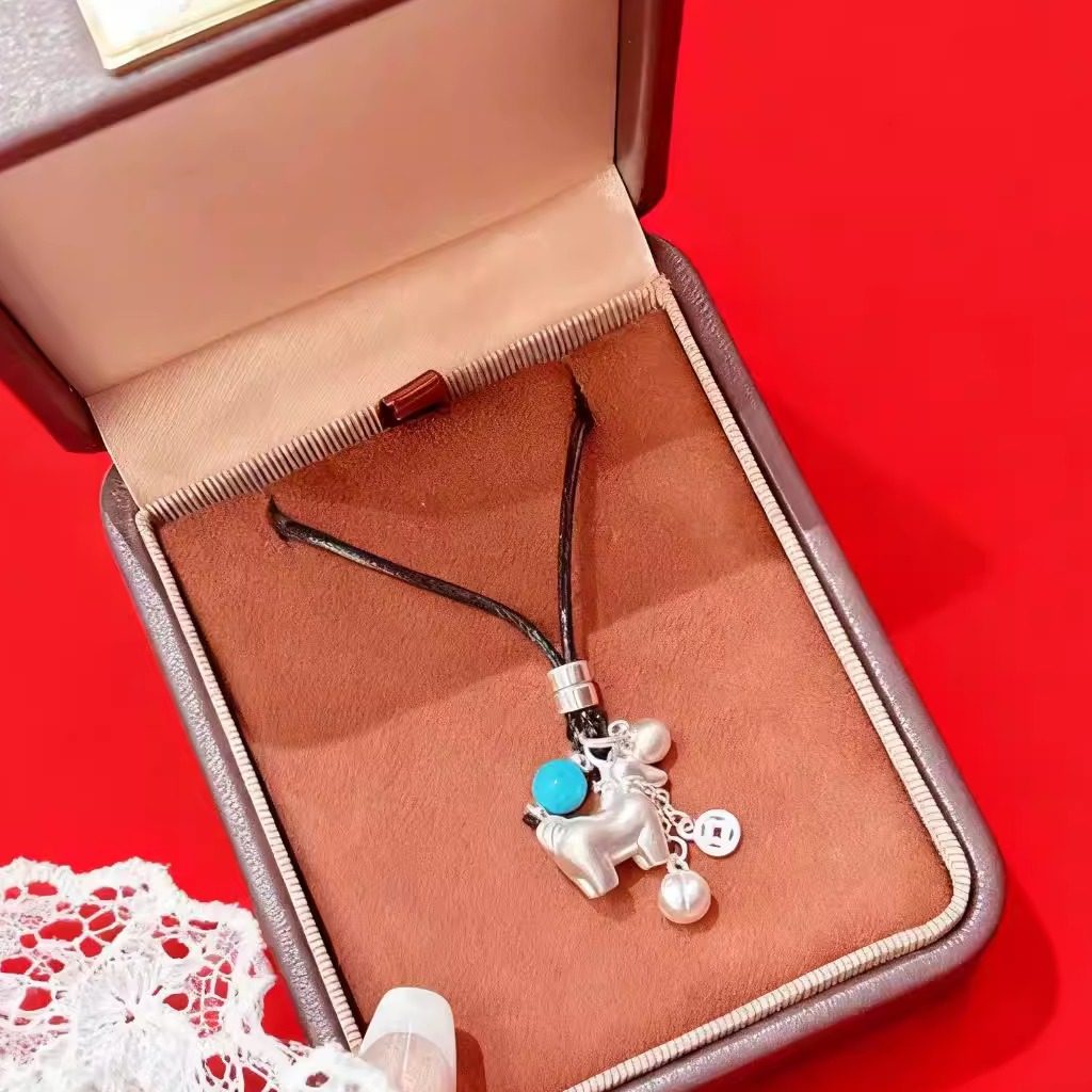 香港正生纯银999足银小马柿子钱币吊坠项链本命年生肖款2026年款