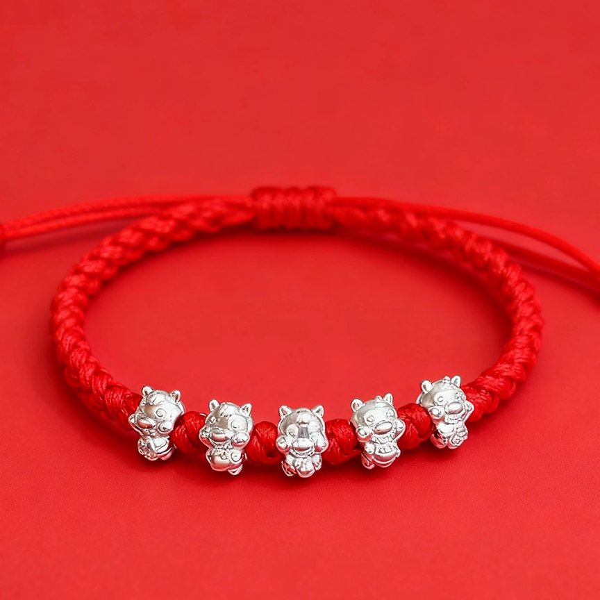 香港正生纯银999足银红绳手链本命年生肖马2026年新款送朋友亲人