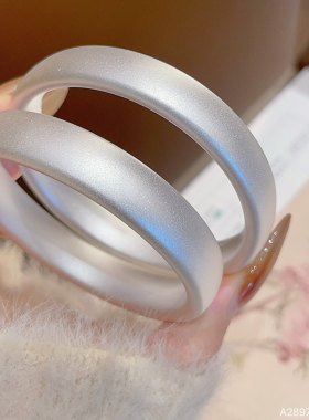 香港正生纯银9999足银古法磨砂泥鳅背轮胎手镯2026年新款生日礼物