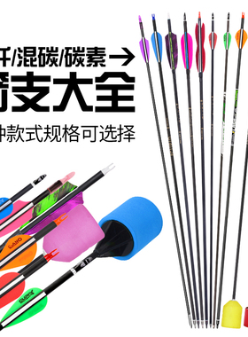 反曲弓箭支真羽箭玻纤箭批发户外射击箭馆练习儿童海绵箭矢