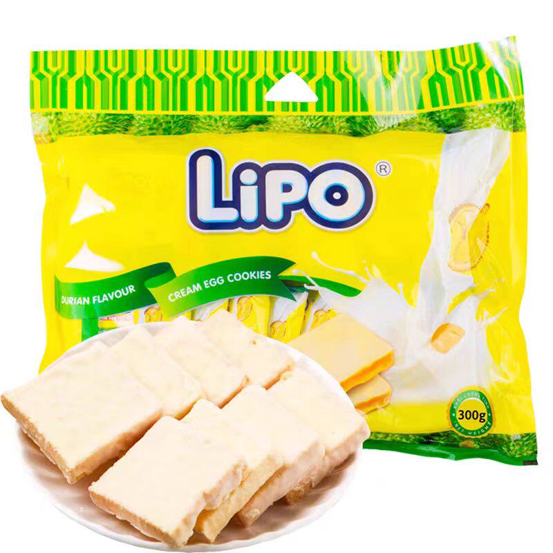 Lipo榴莲味面包干300g越南进口饼干 吃货网红小零食蛋糕休闲食品