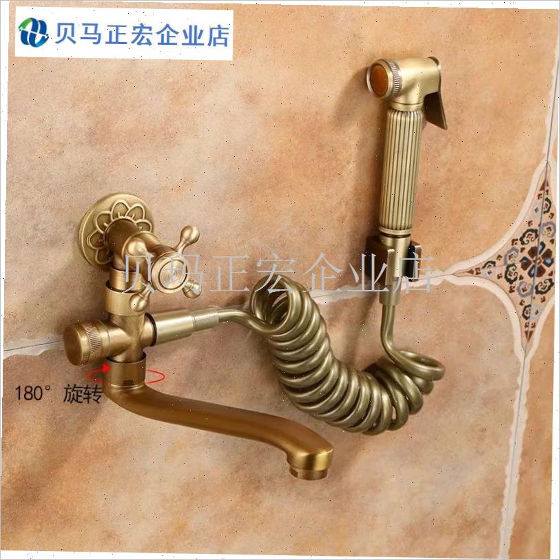 全铜复古户e外庭院防冻水龙头阳台花园拖把池一进二出户外单冷龙