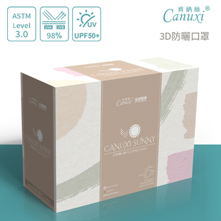 肯纳丝一次性防晒口罩轻薄透气高颜值春夏防尘防紫外线3D立体