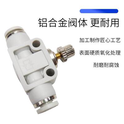 气动气管接头SA/ASA/APA/PSA4/6/8/10/12管道直通调速单向节流阀