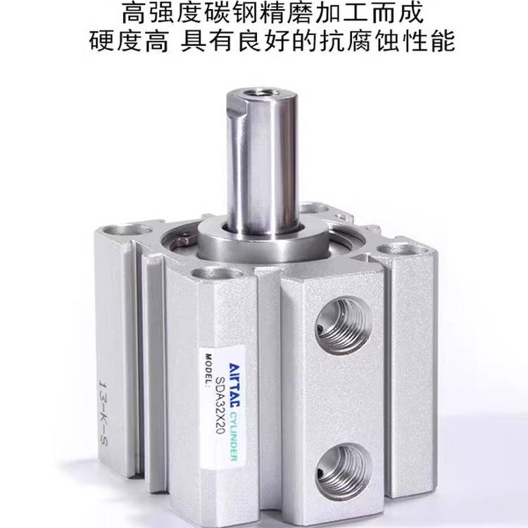 亚德客SDA外牙系列薄型气缸20/25/32/40X10X15X20X25X30X35外螺纹
