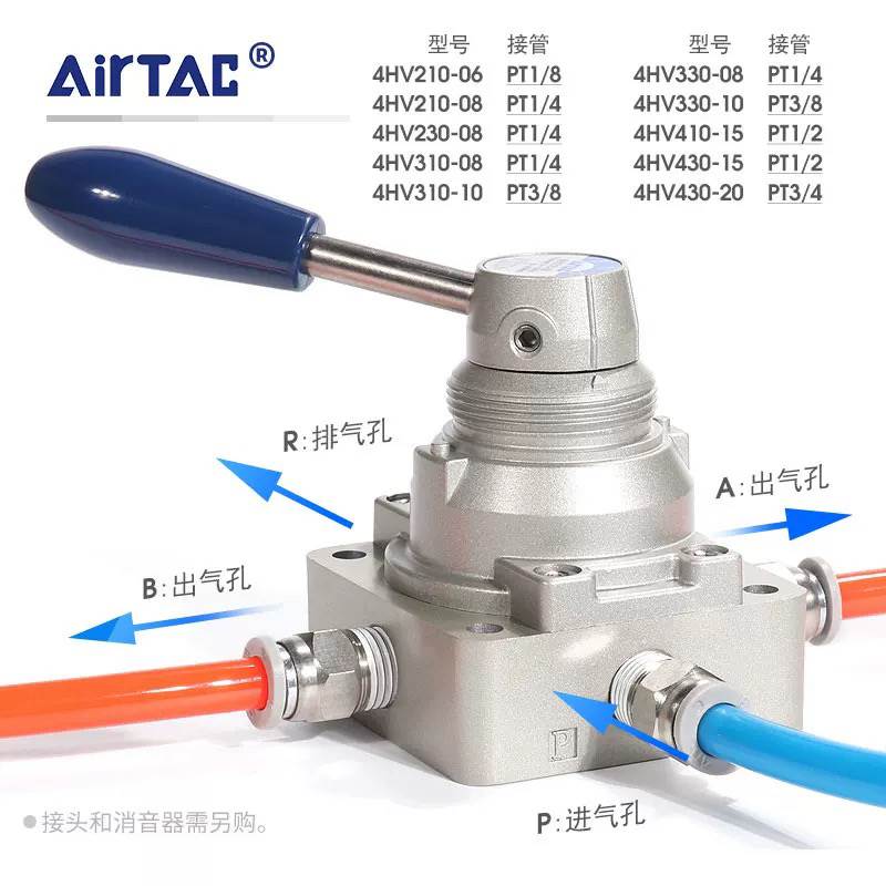 亚德客气动手转阀4HV210-08/4HV230/4HV310-10气缸换向阀控制气阀