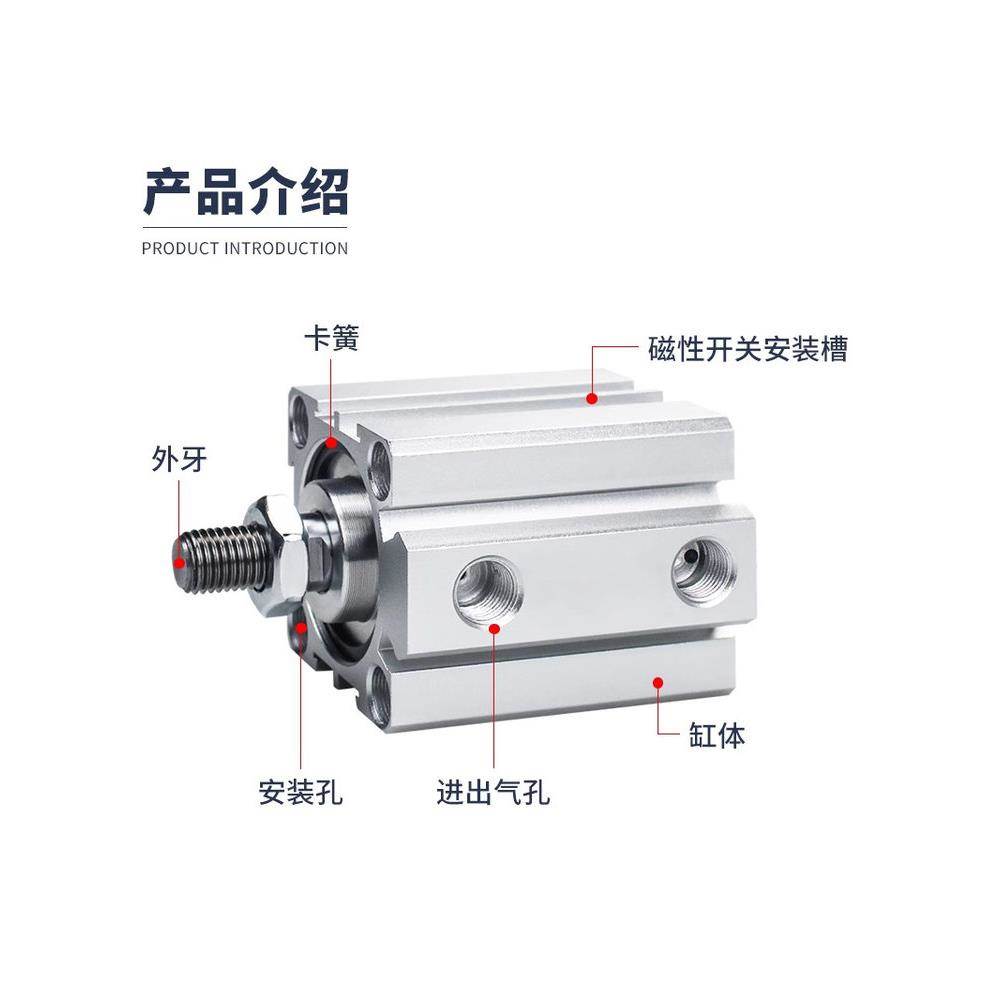 亚德客原装单动押出外牙气缸SSA20/25/32/40/50/63X5X10X20X30S-B