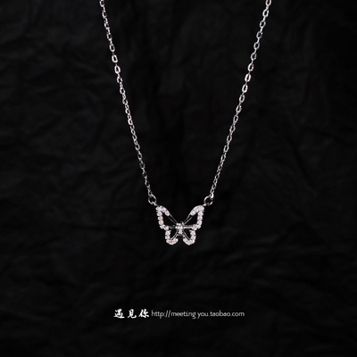 【晶闪蝶】999纯银蝴蝶项链礼物