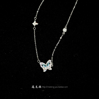 《星光蝴蝶》S925纯银蝴蝶项链