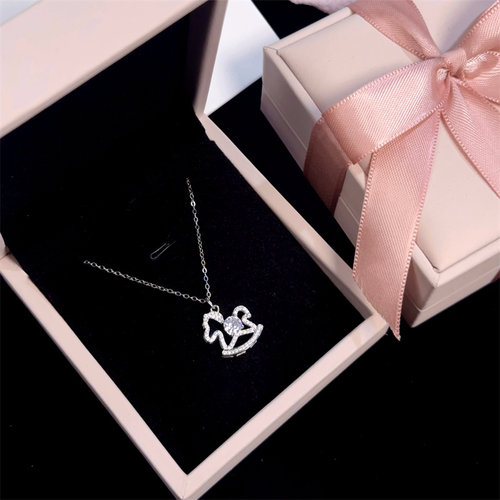 马年纯银项链女小众设计锁骨链