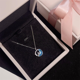 小王子星星月亮纯银项链女款 轻奢小众设计高级感锁骨链送闺蜜礼物