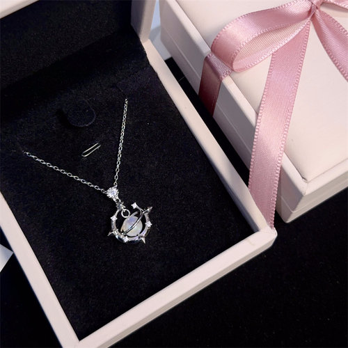 珍珠土星纯银项链女款轻奢小众