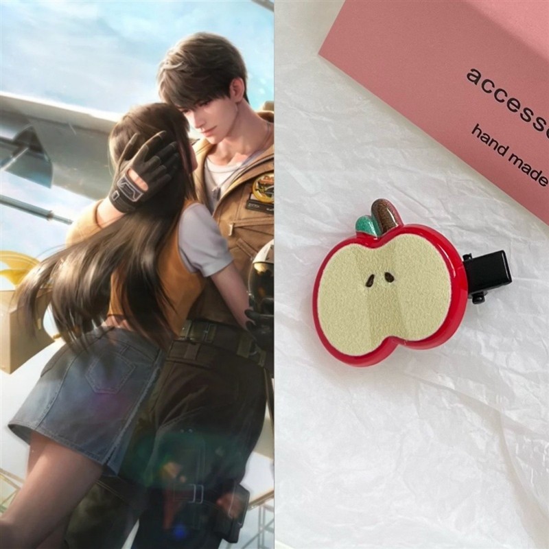 夏以昼苹果发夹恋与深空周边同人主控衣服饰品女主cos服头饰发卡