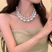温莎千金 重工复古闪钻珍珠choker项链轻奢高级感气质颈链锁骨链