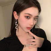 BXA冷性风新年蛇形耳环耳饰女生肖耳钉小众静奢气质耳环高级感