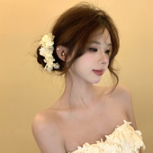 白芷绾香 超仙白色花朵发簪2026新款 头饰度假风海边拍照头花发饰