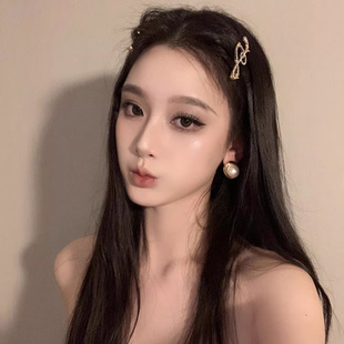 音乐旋律~超闪锆石音符发夹女百搭简约甜酷高级感侧边夹发卡发饰