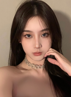 闪钻锆石锁骨链银色纯欲