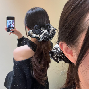 BXA风吟花间 后脑勺头饰 复古宫廷花边蝴蝶结发夹女弹簧夹精致法式