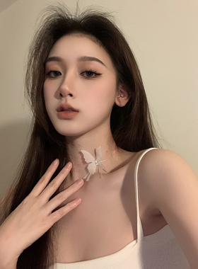 春夏蝴蝶颈带choker项链