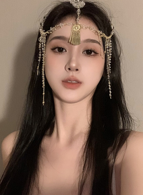 BXA民族风头链异域风情发链发饰西域头饰眉心坠额头发饰公主配饰