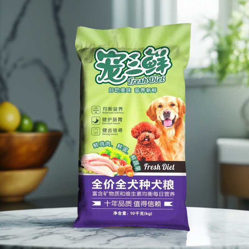雷米高宠三鲜狗粮10kg全期全犬种通用鸡肉味泰迪金毛德牧犬20斤装