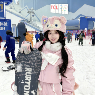 玲娜贝儿滑雪帽装饰单双板保暖毛绒头盔套防寒保暖显脸小可爱冷帽