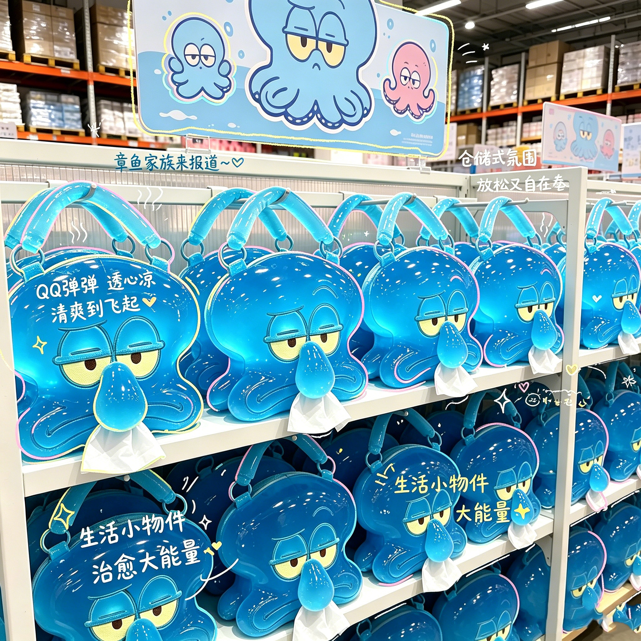 比奇堡章鱼哥可爱车载抽纸套