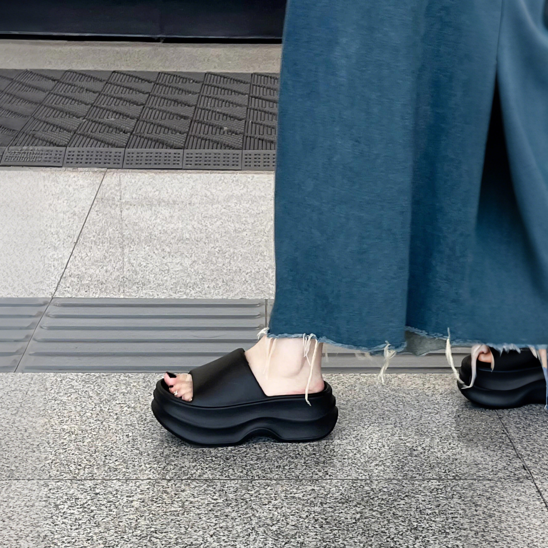 8CM松糕厚底eva凉拖鞋女夏季外穿休闲懒人增高一字拖防滑防臭耐磨