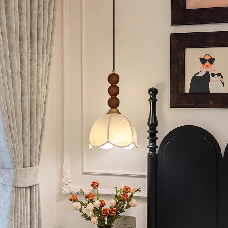 中古风2025新款法式复古布艺吊灯