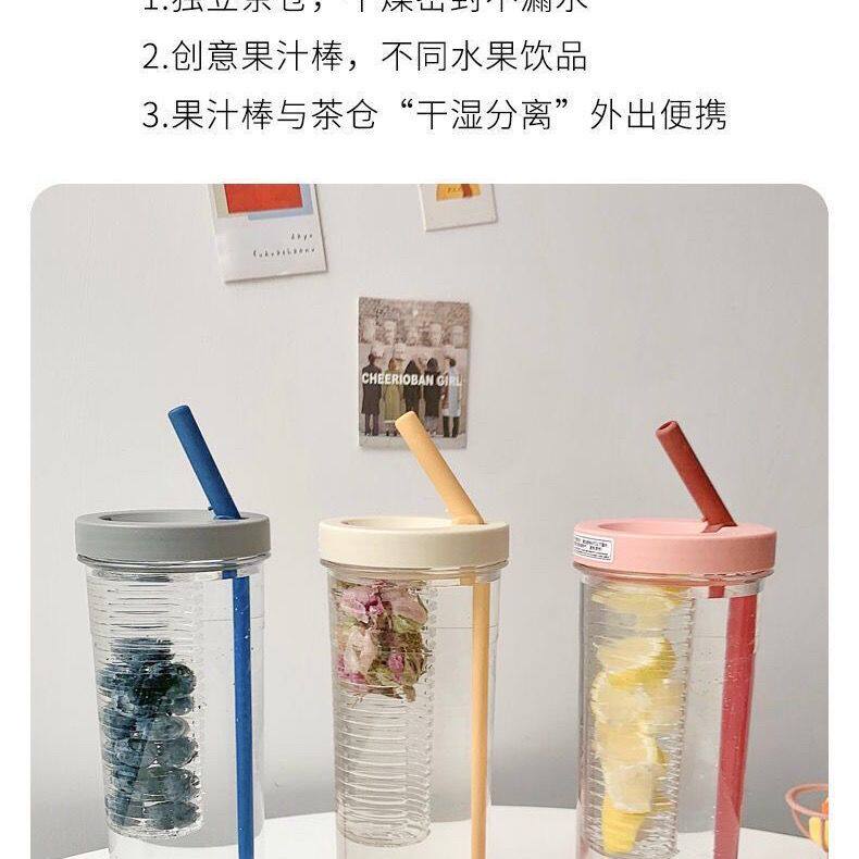 小红书高颜值同款大容量水杯ins女学生折叠吸管便携随手杯果汁杯