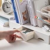 书立架仁畅斜插式 笔筒带抽屉学生件桌面整理办位文公收纳工盒塑料