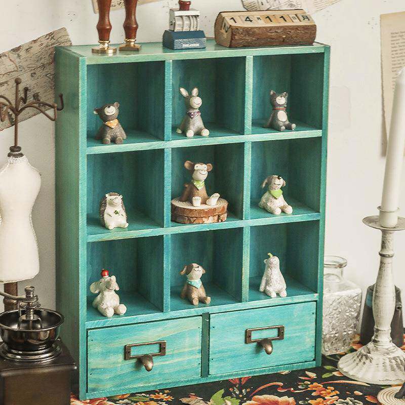 九水宫MS-9017格桌面纳盒办公室胶带口红整理架子香抽屉式分隔柜
