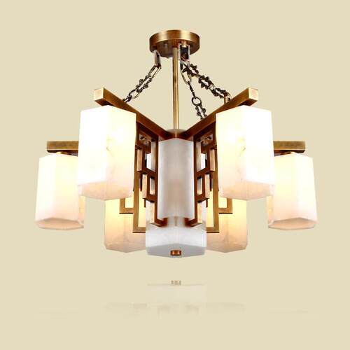 厂家直销高室档新中式西班天然云石灯客厅厅skno卧书房客牙房餐铜