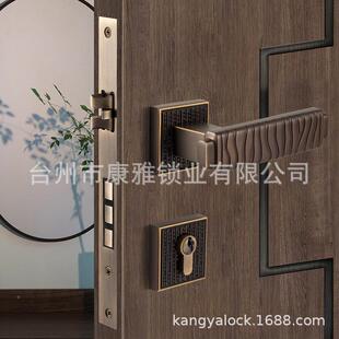 出把口档货康雅源 室内卧室房门锁音实木门手家用房 高黄铜门锁静