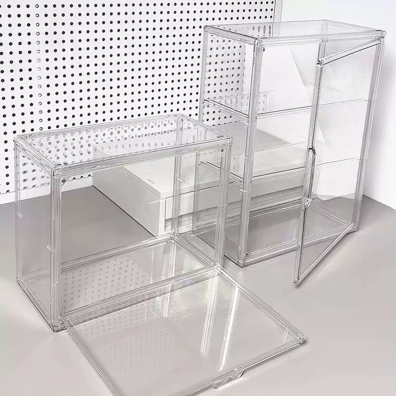 ins风桌面收纳盒高透亚克力多功能置物架手办谷子整理盒储物盒