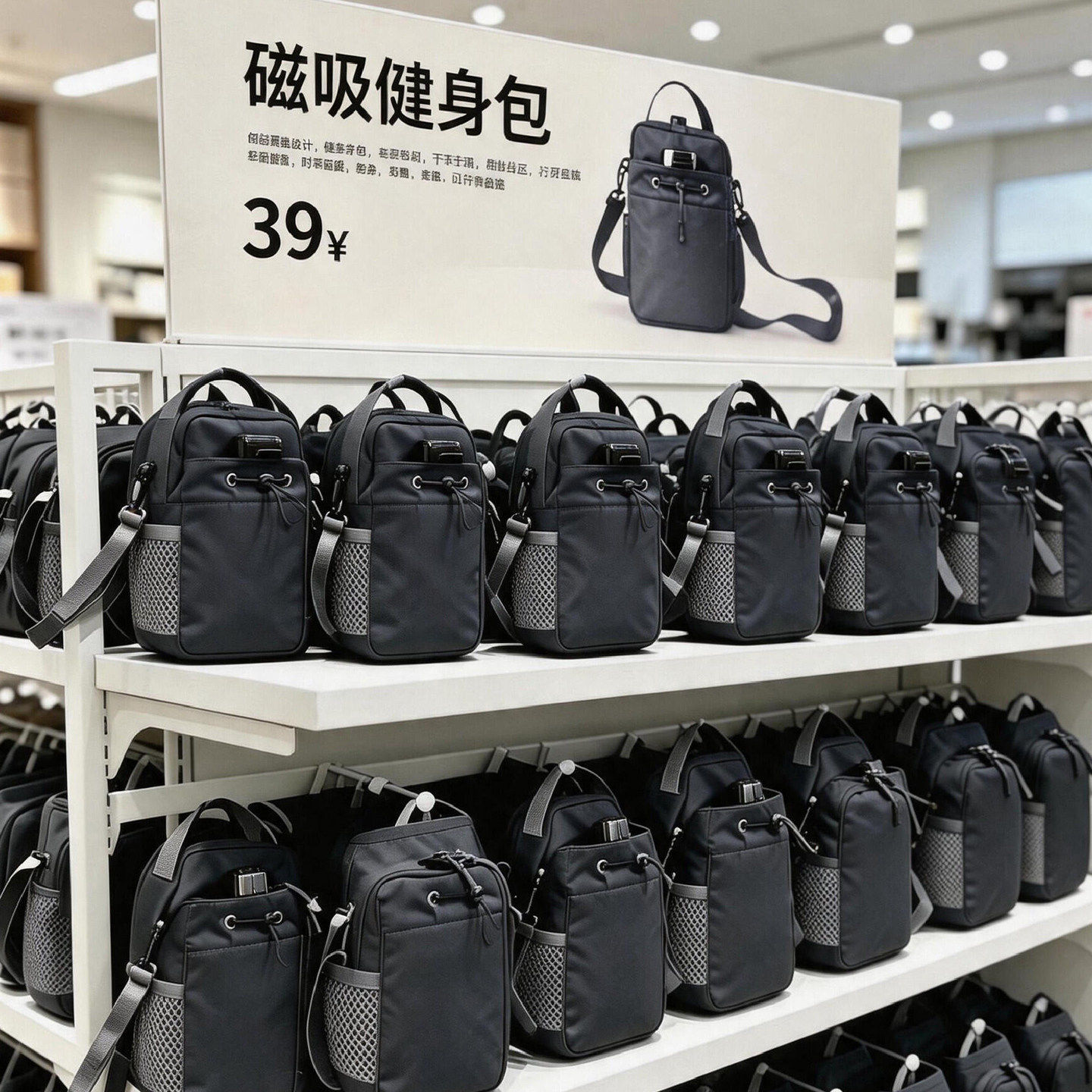 磁吸健身包水壶套水杯包大容量运动斜挎包手机耳机收纳包骑行便携