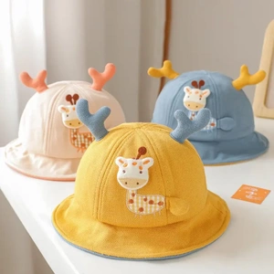 宝宝防晒帽子婴儿太阳帽男女儿童婴幼儿渔夫帽可爱超萌薄款遮阳帽