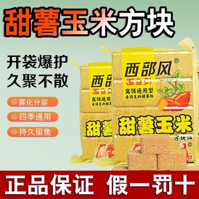 西部风老坛甜薯玉米方块草鲤鳊鱼打窝料翻版爆炸钩抛竿饵料鱼饵