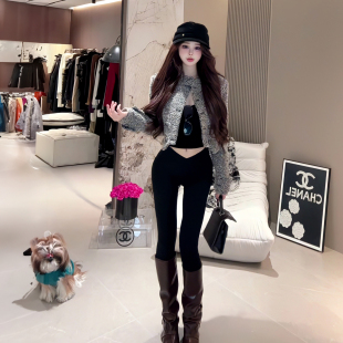 高级感宽松显瘦百搭上衣 新款 法式 小香风粗花呢短外套女2026秋冬季