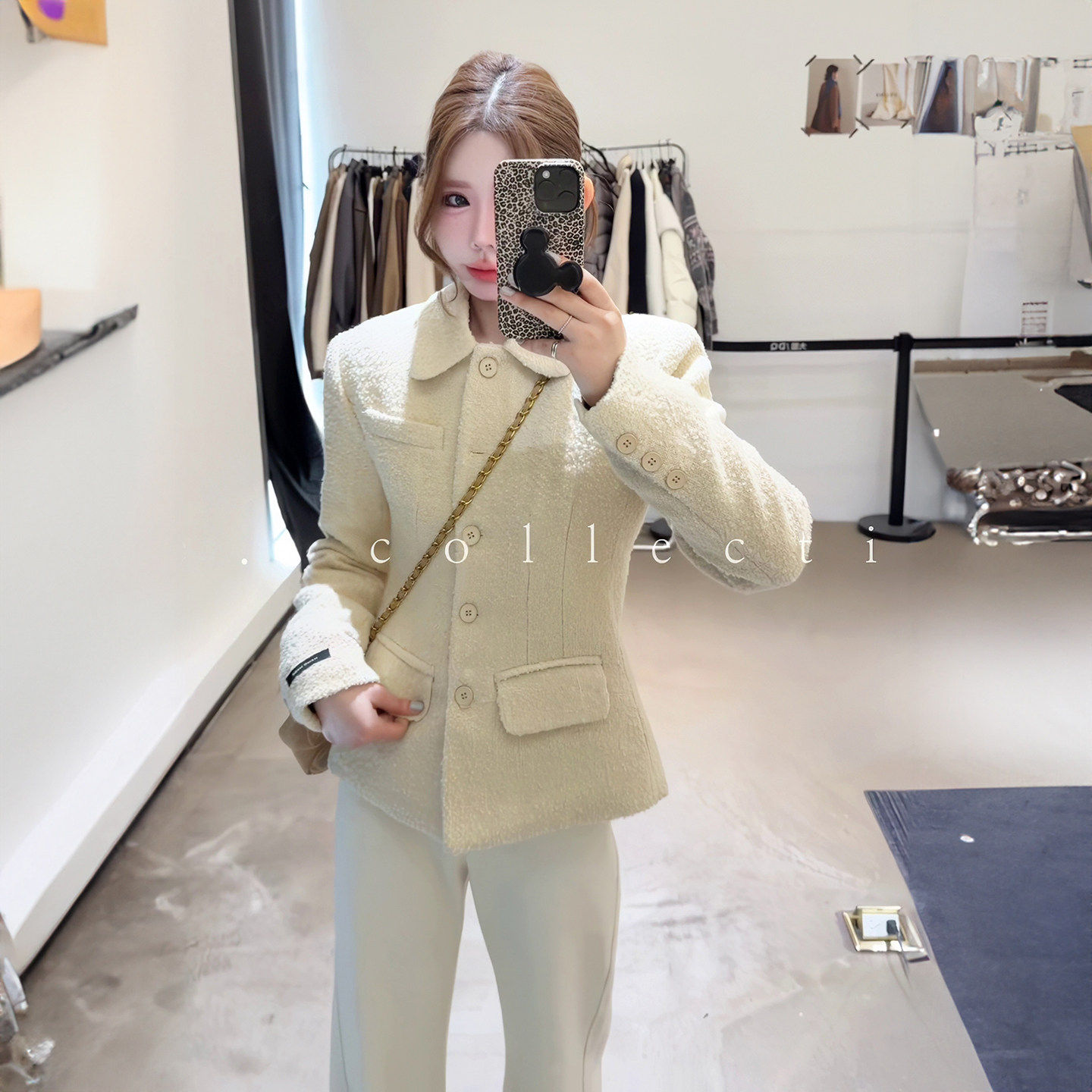 法式米白色圆领羊毛小香风外套女新款高级感气质收腰显瘦毛呢上衣,女装/女士精品,短外套,淘宝优惠券,粉丝福利购,淘宝优惠卷