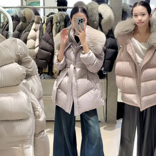 韩版秋冬季新款羽绒棉服女收腰中长款保暖大毛领棉绒外套高级感潮