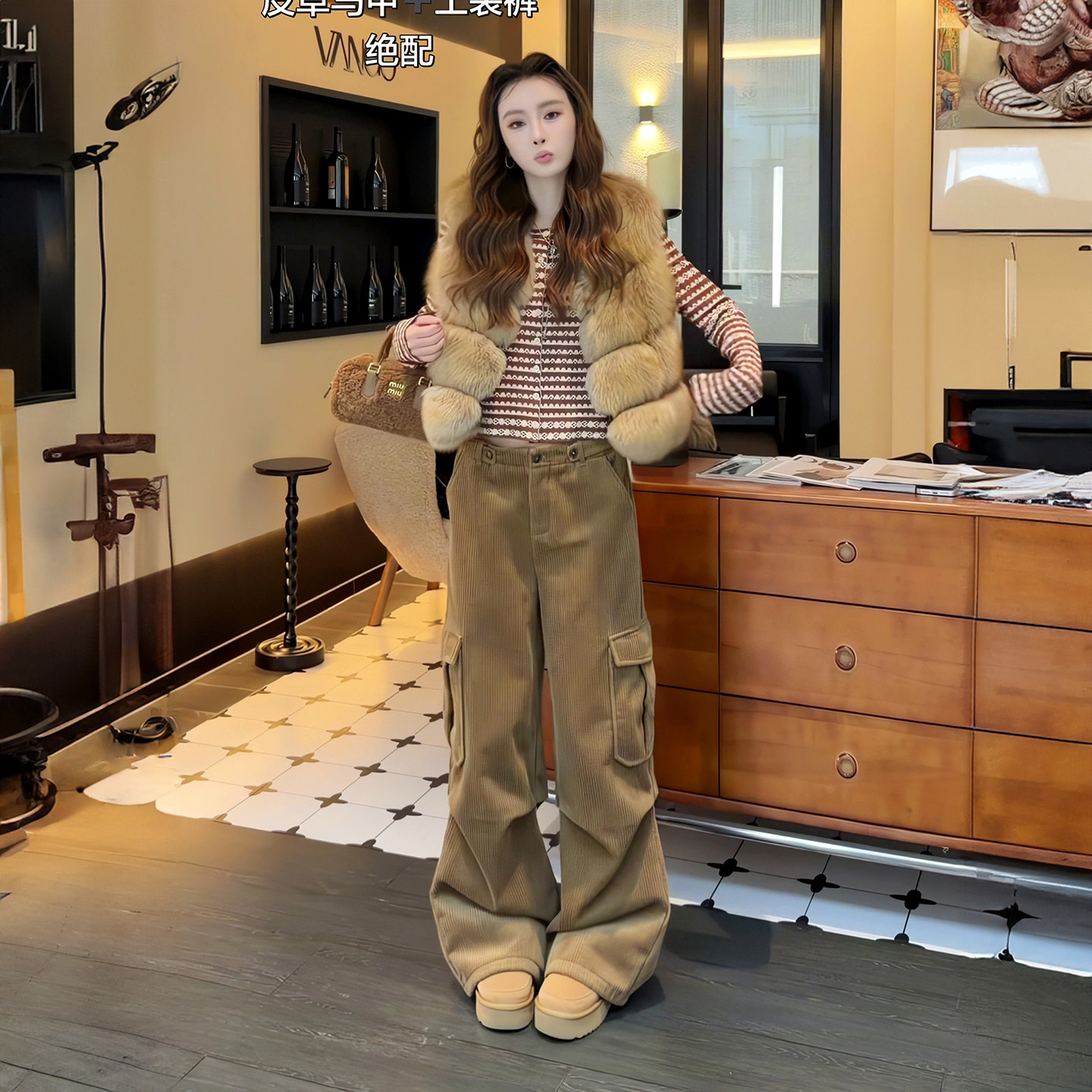 复古时髦洋气仿狐狸皮草马甲女冬季高级感气质保暖无袖毛毛短外套,女装/女士精品,毛呢外套,淘宝优惠券,粉丝福利购,淘宝优惠卷