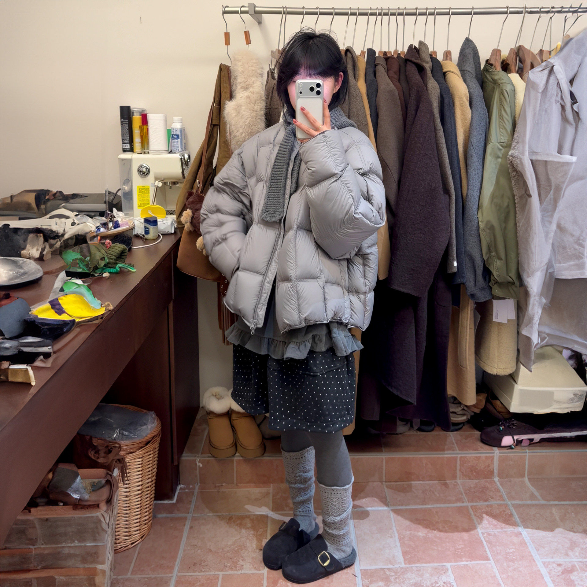 韩版拉链灰色羽绒棉服女欧洲站2026秋冬新款白鸭绒不臃肿显瘦外套