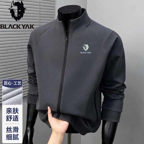 BLACKYAK布来亚克2026春秋立领开衫卫衣上衣男士休闲针织运动外套