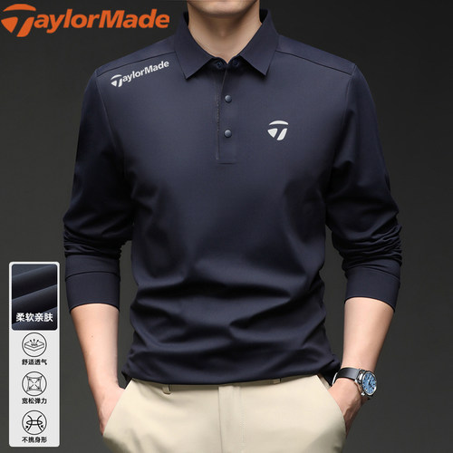 国际大牌TaylorMade泰勒梅高尔夫长袖POLO衫高端户外运动打底衫男
